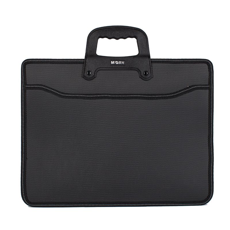 晨光(M&amp;G)文具黑色办公手提会议包 双层事务包 商务拉链袋电脑公文包 单个装ABB93098